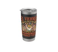 El Viernes Es Bueno Pero El Domingo Viene Foi chrétienne Gobelet isotherme en acier inoxydable double paroi