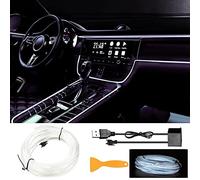 EL Wire Bande Lumineuse LED pour intérieur de Voiture - Fil néon USB de 500,4 cm - 6 mm - Fil électroluminescent pour éclairage d'ambiance de Voiture - 5 m