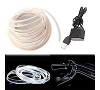 El Wire Bande Lumineuse pour intérieur de Voiture, 5 m de Fil néon USB 5 V avec Protection par fusible pour décoration intérieure de Voiture Automobile avec Bord de Couture de 6 mm (5 mètres, White)