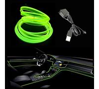 El Wire Barre Lumineuse intérieure de Voiture, Fil néon USB 5 m 5 V avec Protection fusible pour Garniture de Voiture avec Bord de Couture de 6 mm (5 m, Vert Fluo)
