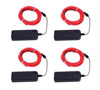 El Wire, LED Wire Lights 4pcs Néon Lights Strip avec 16,4 Pieds de Longueur Rose 360 ° Cuttable Couche Brillante Lumières de Fil pour le Bricolage pour la Fête du Festival Bricolage Pub Halloween