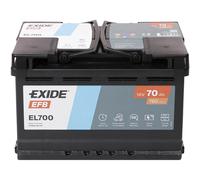 EL700 Batterie Voiture Exide Start & Stop 12v 70 Ah 760 Allumage 278x175x190 MM
