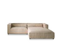 Ela - canapé d'angle droit 4 places - en velours côtelé - style contemporain - Beige