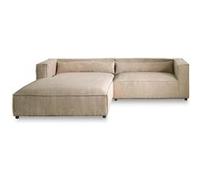 Ela - canapé d'angle gauche 4 places - en velours côtelé - style contemporain - Beige