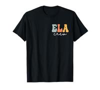 ELA Crew Groovy Vintage Femmes Happy First Day of School T-Shirt