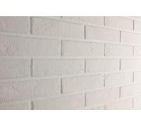 Elabrick REYKJAVIK Revêtement mural flexible, revêtement mural intérieur, Brique de Parement Flexible-Lot de 1 mètre carré-Lattes, blanc, 50x210 mm, revêtement de façade intérieur