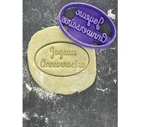ELACE Emporte Pièce Joyeux Anniversaire Ovale - Moule Biscuit Emporte Piece Enfant - Formes Variées pour Biscuits, Gâteaux, Décorations - Idéal pour Cuisson, Artisanat, Enfants Dimension 9x6x1.5cm