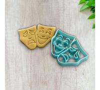 ELACE Emporte Pièce Masque Comédie Tragédie Théatre Forme - Moule Biscuit Emporte Piece Enfant - Formes Variées pour Biscuits, Gâteaux, Décorations - Idéal pour CuissonEnfants Dimension 9x7x1.5cm