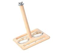 Eladcncmc Bol d'alimentation pour oiseaux - Tasse pour cage - Installation simple pour perroquets - Support en bois