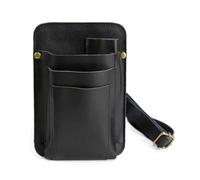 Eladcncmc Ceinture à outils en cuir pour homme et femme - Ceinture à outils 4 poches pour jardinier, électricien, charpentier - Noir - 19 x 13,5 cm