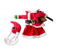 Eladcncmc Costume de Père Noël pour chats et chiens avec chapeau tendance pour chien - Tenue de Noël pour animal domestique - Vêtement de festival