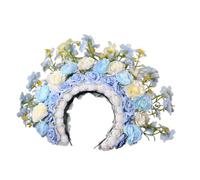Eladcncmc Couronne de cheveux à fleurs colorées double face pour fête de mariage Accessoire de cheveux pour femme