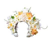Eladcncmc Couronne de cheveux à fleurs colorées double face pour fête de mariage Accessoire de cheveux pour femme