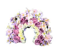 Eladcncmc Couronne de cheveux à fleurs colorées double face pour fête de mariage Accessoire de cheveux pour femme