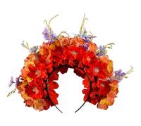 Eladcncmc Couronne de cheveux gracieuse en soie - Bijou de cheveux ethnique - Avec charme floral coloré - Pour photos