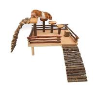 Eladcncmc Échelle pour cage de hamster - Jouet pour petit animal domestique - Plate-forme en bois - Jouet pour écureuils - Jouet d'escalade pour petits animaux