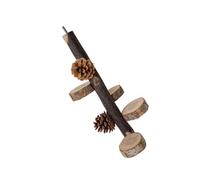 Eladcncmc Jouet échelle pour perchoir à oiseaux, griffoir, perchoir, pomme de pin, jouet molaire à mâcher pour perroquets, perruches, jouet oiseau