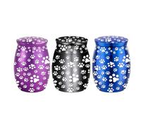 Eladcncmc Lot de 3 urnes commémoratives en métal avec motif pattes pour chiens et chats