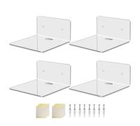 Eladcncmc Lot de 4 étagères murales en acrylique transparent pour haut-parleurs et objets de collection