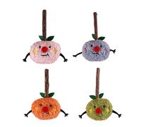 Eladcncmc Lot de 4 jouets à mâcher en peluche pour chats - Grincement des dents - Jouet amusant pour chats - Pour jouer en toute sécurité et soins bucco-dentaires