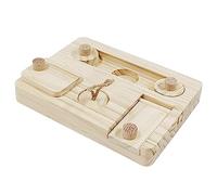 Eladcncmc Mangeoire pour hamster - Puzzle en bois - Planche à nourriture pour lapins et cochons d'Inde - Distributeur de friandises - Fournitures pour animaux de compagnie