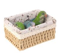 Eladcncmc Nid pour petit oiseau tissé à la main avec doublure en coton pour petits animaux de compagnie