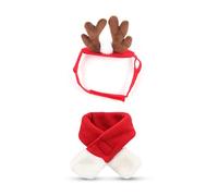 Eladcncmc Tenue de Noël pour chien avec bandeau et écharpe - Costume amusant - Fête de vacances pour les fêtes - Pour animaux de compagnie - Tenues de Noël
