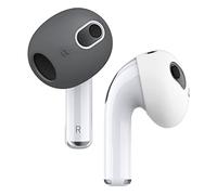 elago 2 Paires 2 Couleurs Embouts de Remplacement Compatible avec AirPods 3 [ s'adapter à la Mallette ] Anti Slip Premium Silicone Étui Compatible avec AirPods 3ᵉ Génération (Gris Foncé/Blanco)