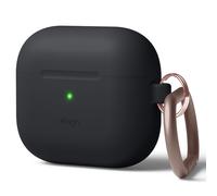 elago Coque en Silicone avec Mousqueton Compatible avec AirPods 3 - Silicone Premium, Charge sans Fil Disponible, Protection Antichoc (Noir)