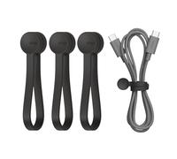 elago Attaches de Câble Magnétiques Réutilisables, Silicone Premium, Organisateur de Câbles Polyvalent pour la Maison, la Cuisine, le Bureau, les Voyages [Lot de 3] (Noir)