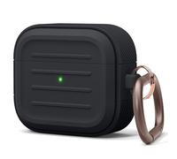 elago Coque Armé avec Porte-clés Compatible avec AirPods 3 - Prend en Charge La Re-Charge sans Fil, Résiste aux Chocs et Offre Une Protection Complète (Noir)