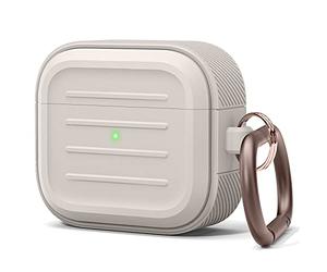 elago Coque Armor avec Porte-clés pour AirPods 3 Étui | Prend en Charge La Re-charge sans Fil, Résiste aux Chocs et Offre une Protection Complète (Stone)
