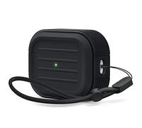 elago Coque Armor Compatible avec AirPods Pro 2, Compatible avec Étui AirPods Pro 2ème Génération, Lanière Incluse, Supporte Le Chargement sans Fil, Résistant aux Chocs, Protection Complète (Noir)