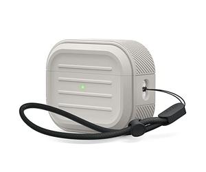 elago Coque Armor Compatible avec AirPods Pro 2, Compatible avec Étui AirPods Pro 2ème Génération, Lanière Incluse, Supporte Le Chargement sans Fil, Résistant aux Chocs, Protection Complète (Stone)