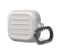 elago Coque Armor pour AirPods 4 Étui | Mousqueton Inclus, Compatible avec la Charge Sans Fil, Résistant aux Chocs, Protection Totale (Stone)