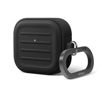 elago Coque Armor pour AirPods 4 Étui | Mousqueton Inclus, Compatible avec la Charge Sans Fil, Résistant aux Chocs, Protection Totale (Noir)