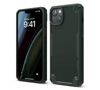 elago Coque Armor pour iPhone 14 Plus Étui 6,7" | Protection Contre Chutes de Grade Militaire Américain, Protection Robuste, Texture de Fibre de Carbone, Antichoc (Vert)