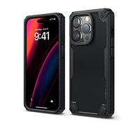 elago Coque Armor pour iPhone 14 Pro Étui 6,1" | Protection Contre Chutes de Grade Militaire Américain, Protection Robuste, Texture de Fibre de Carbone, Antichoc (Noir)
