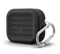 elago Coque Armor pour Samsung Galaxy Buds 3 & 3 Pro & 3 FE Étui | Housse avec Mousqueton, Silicone Premium, Protection Complète, Charge Sans Fil, Accessoires pour Écouteurs (Noir)