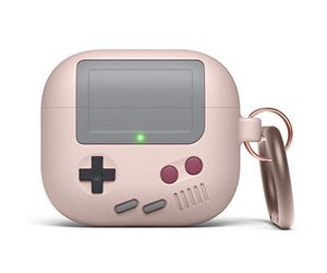 elago Coque AW5 Compatible avec AirPods 3, Étui Design Console de Jeu Vidéo Classique avec Mousqueton, Charge sans Fil Disponible (Rose)