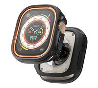 elago Coque Compatible avec Apple Watch Ultra 3 & 2 & 1, Protection Complète (PC Dur + Matériel TPU), Accès Complet à l'écran, Deux PCs Inclus. Courroie Non Inclus (TPU: Noir/PC: Orange, Noir)