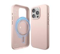 elago Coque Cuir Magnétique Compatible avec iPhone 15 Pro, Compatible avec MagSafe, Cuir PU Végétal Première Qualité, Aimants Puissants Intégrés [Structure à 5 Couches] (Joli Rose)