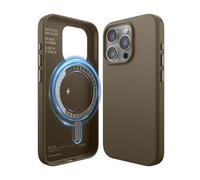 elago Coque Cuir Magnétique Compatible avec iPhone 15 Pro, Compatible avec MagSafe, Cuir PU Végétal Première Qualité, Aimants Puissants Intégrés, Protection Complète [Structure à 5 Couches] (Taupe)