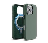 elago Coque Cuir Magnétique Compatible avec iPhone 16 Pro Étui, Compatible avec Tous Les Accessoires MagSafe, 6,3 Pouces - Aimants Intégrés, Cuir Vegan, Antichoc, Résistant à l'eau (Vert Nuit)