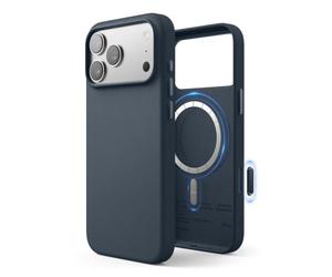 elago Coque Cuir Magnétique Compatible avec iPhone 17 Pro Max Étui, Compatible avec Tous Les Accessoires MagSafe, 6,9 Pouces - Aimants Intégrés, Cuir Vegan, Antichoc, Résistant à l'eau (Jean Indigo)