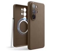 elago Coque Cuir Magnétique Compatible avec Samsung Galaxy S26 Ultra Étui 6,9”, Compatible avec Tous Accessoires MagSafe - Aimants Intégrés, Cuir Vegan, Antichoc, Hydrofuge (Taupe)