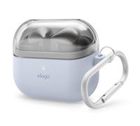 elago Coque Duo Compatible avec Samsung Galaxy Buds 3 / Galaxy Buds 3 Pro, Housse avec Mousqueton, Premium Silicone + Housse en TPU, Charge sans Fil, Accessoires pour Écouteurs (Bleu Clair)