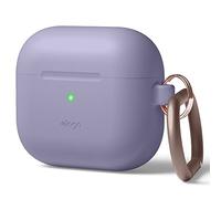 elago Coque en Silicone avec Mousqueton pour AirPods 3 Étui | Silicone Premium, Charge sans Fil Disponible, Protection Antichoc (Gris Lavande)