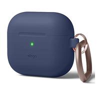 elago Coque en Silicone avec Mousqueton pour AirPods 3 Étui | Silicone Premium, Charge sans Fil Disponible, Protection Antichoc (Jean Indigo)
