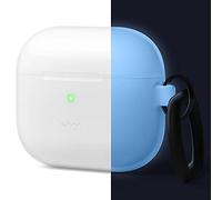 elago Coque en Silicone avec Mousqueton pour AirPods 3 Étui | Silicone Premium, Charge sans Fil Disponible, Protection Antichoc (Bleu Phosphorescent)